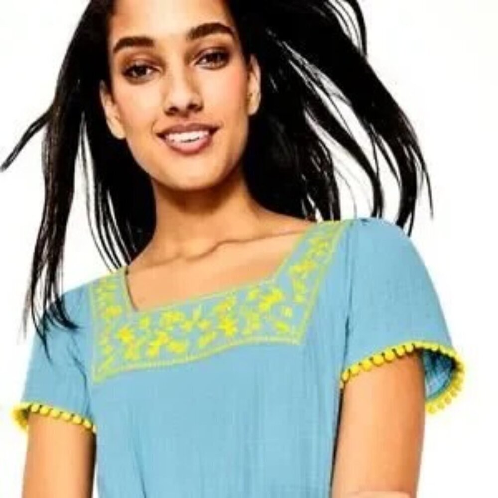 BODEN Mini Dress Size 2 Bernadette Embroidered Light Blue $119 - Picture 6 of 11